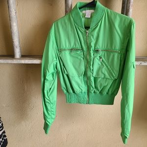 Charlotte Russe Green lightweight jacket cropped NWOT